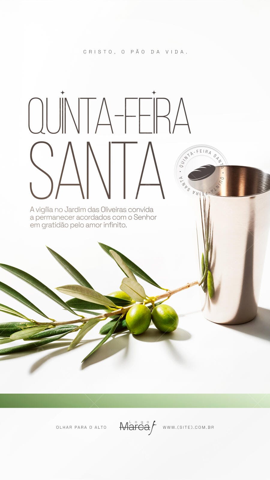 Post Quaresma Quinta-feira Santa Religioso PSD Editável