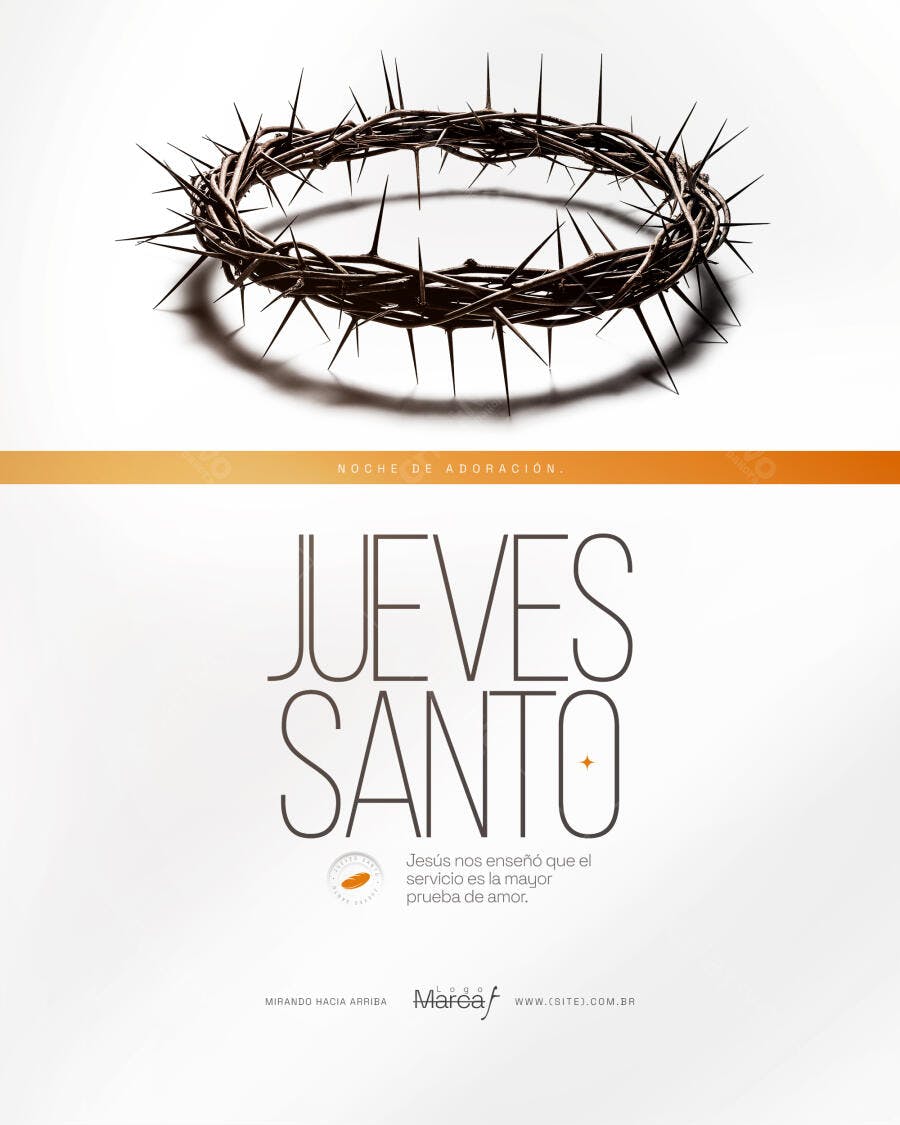 Post Jueves Santo Coroa de Espinhos PSD Editável