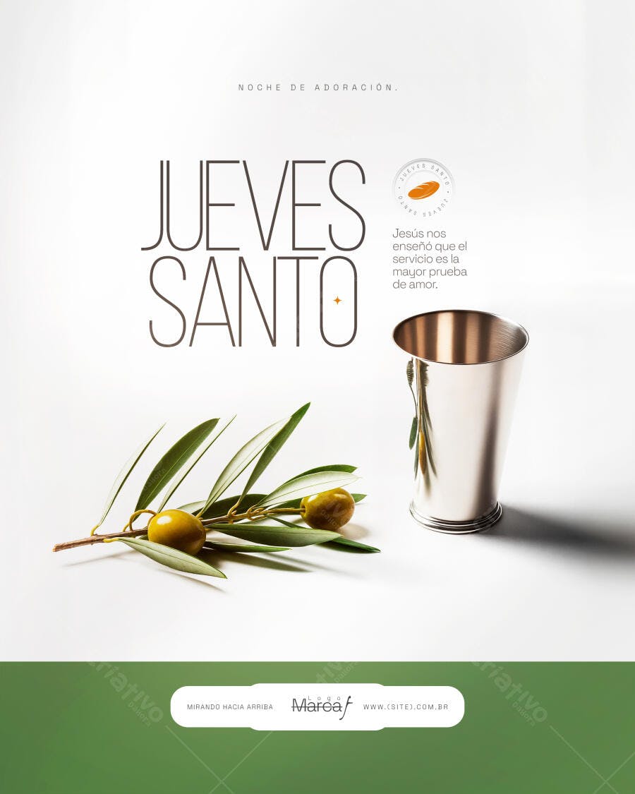 Flyer Quinta-feira Santa Páscoa Igreja PSD Editável