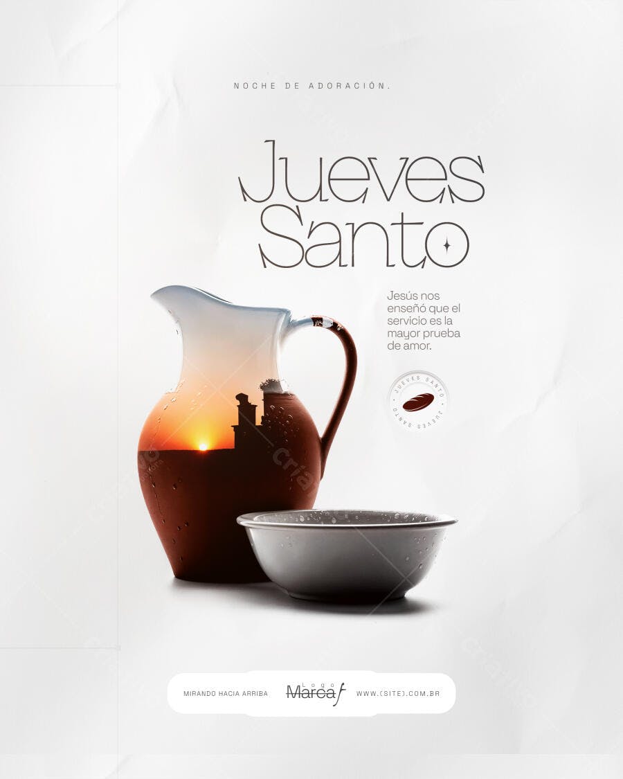 Post Jueves Santo Páscoa Religioso PSD Editável