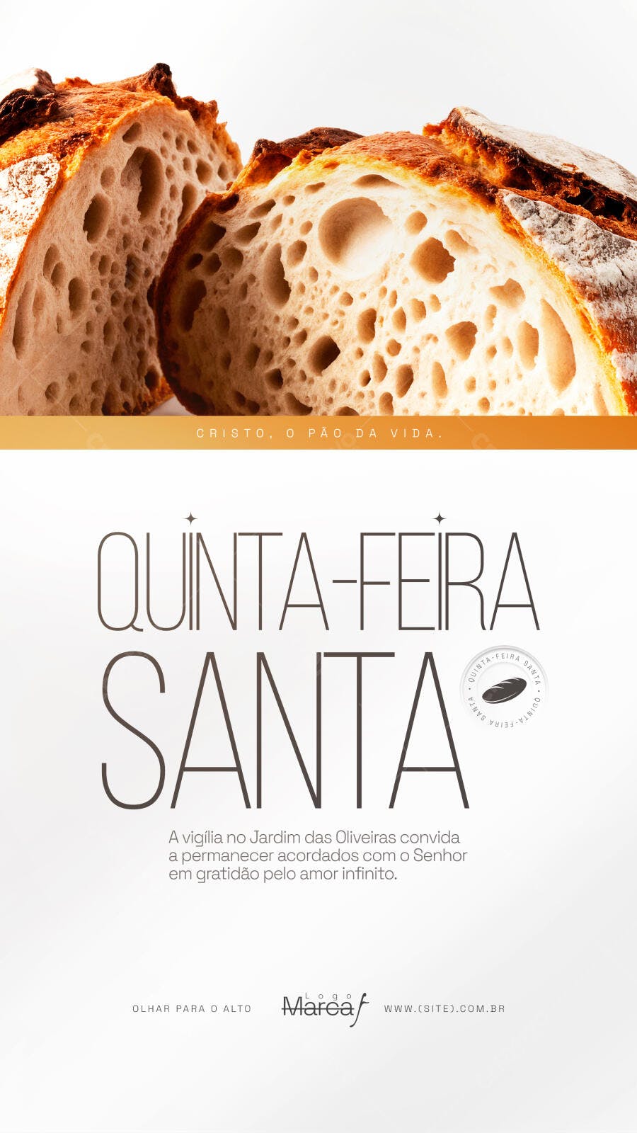 Post Instagram Quinta-Feira Santa Páscoa PSD Editável