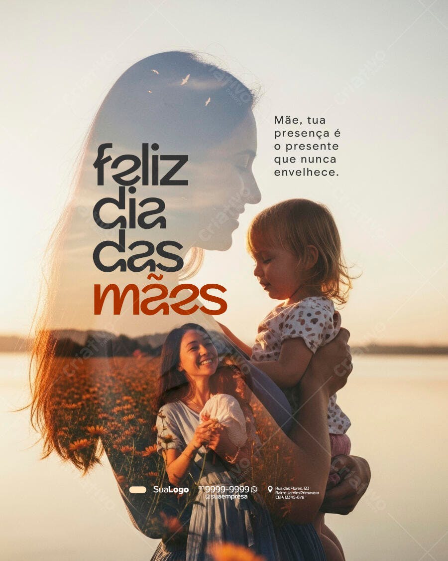 Post Dia das Mães Amor Família PSD Editável