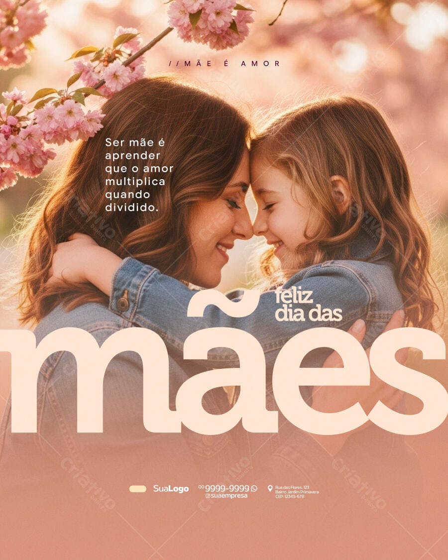 Post Instagram Dia das Mães Amor Família PSD Editável