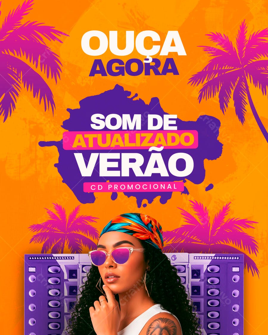 Flyer Verão Música CD Promocional PSD Editável