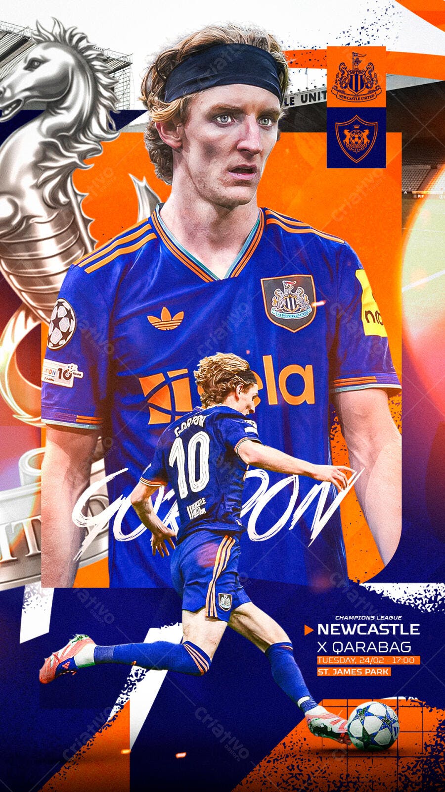 Post Instagram Champions League Futebol PSD Editável