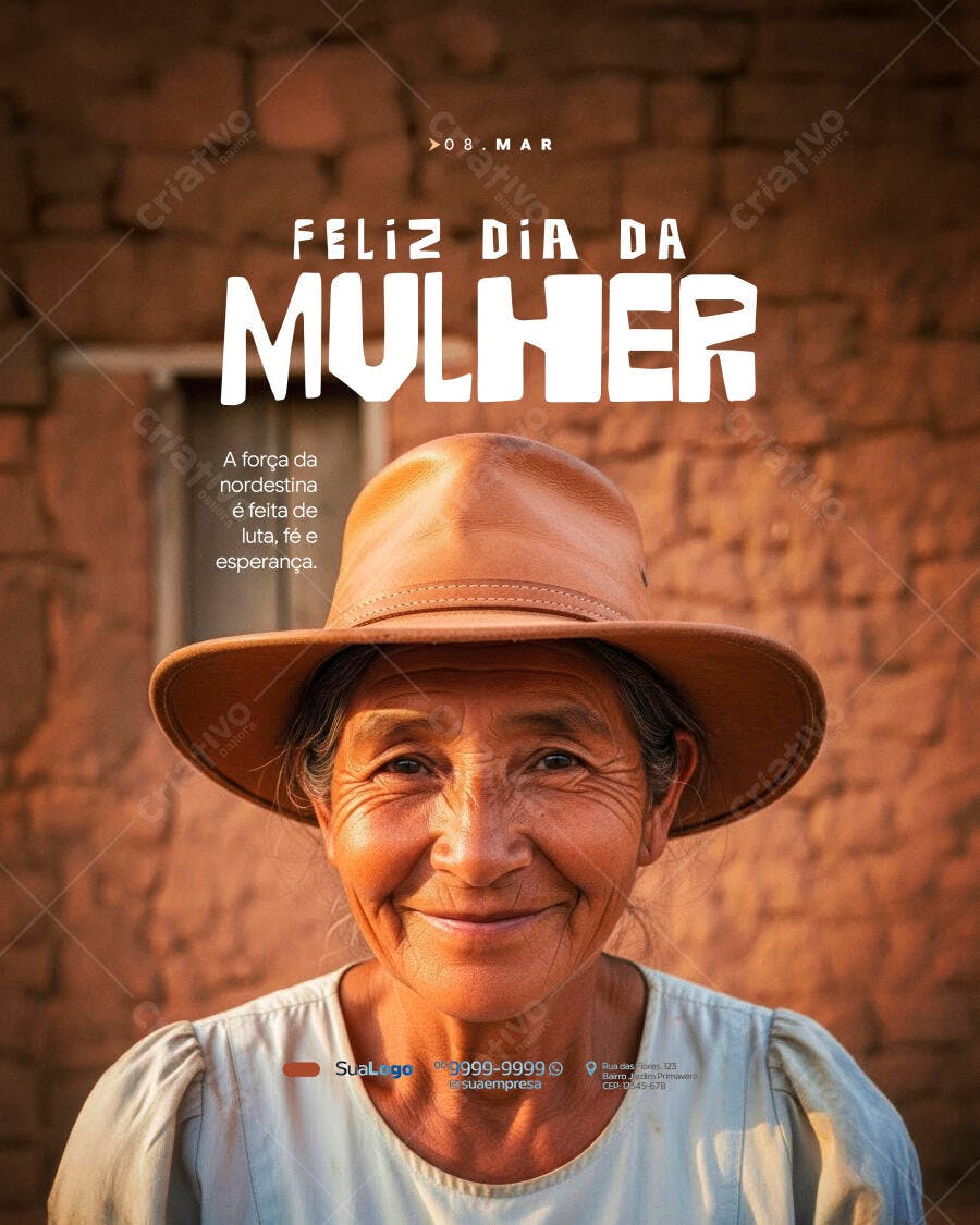 Post Instagram Dia da Mulher 8 de Março PSD Editável