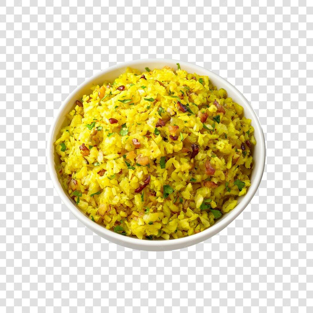 Foto Recortada Arroz Amarelo com Legumes PNG Fundo Transparente