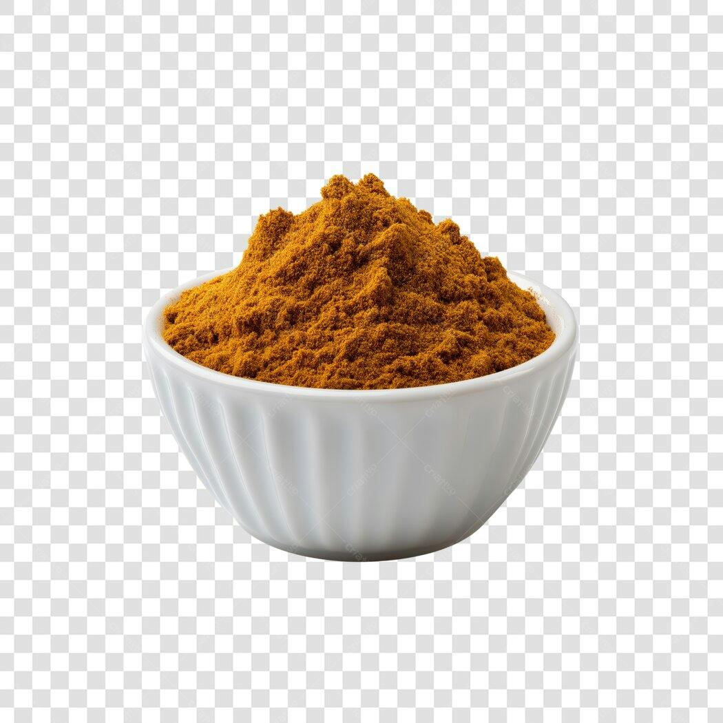 Foto Recortada Cúrcuma em Pó Tempero PNG Fundo Transparente