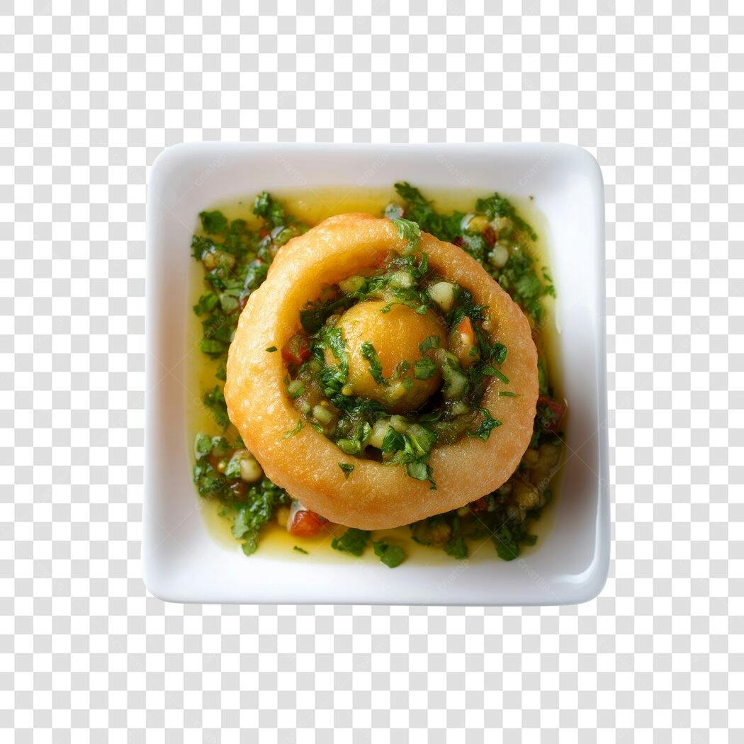 Foto Recortada Bolinho de Carne Molho Verde PNG Fundo Transparente