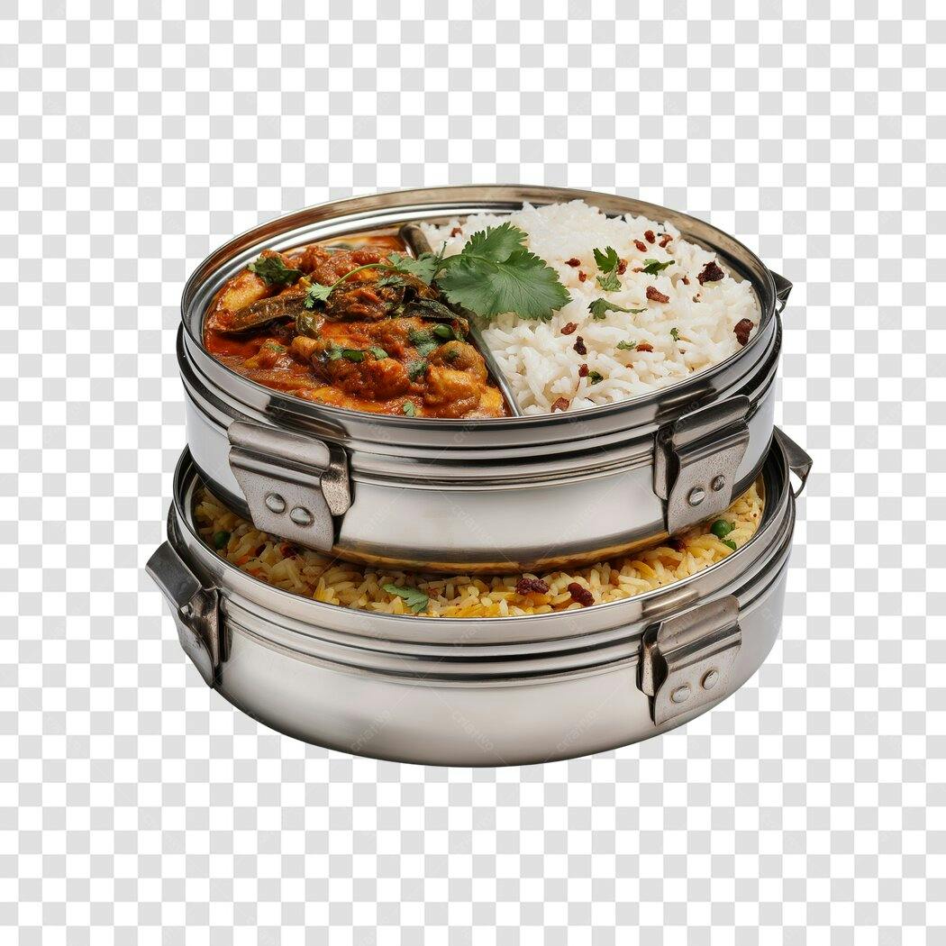 Foto Recortada Marmita Indiana Aço Inox PNG Fundo Transparente