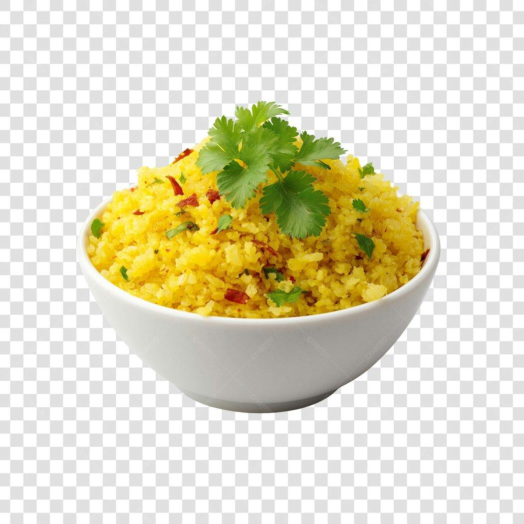 Foto Recortada Arroz Amarelo com Coentro PNG Fundo Transparente