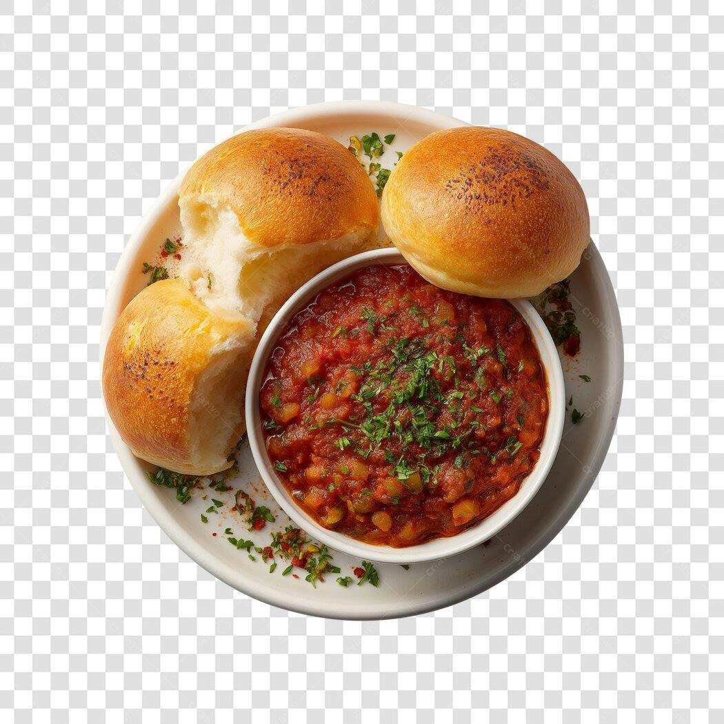 Foto Recortada Pão com Chili Feijão Vermelho PNG Fundo Transparente