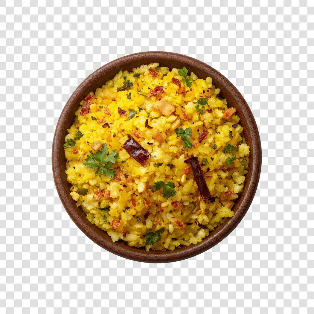 Foto Recortada Kanda Poha Comida Indiana PNG Fundo Transparente