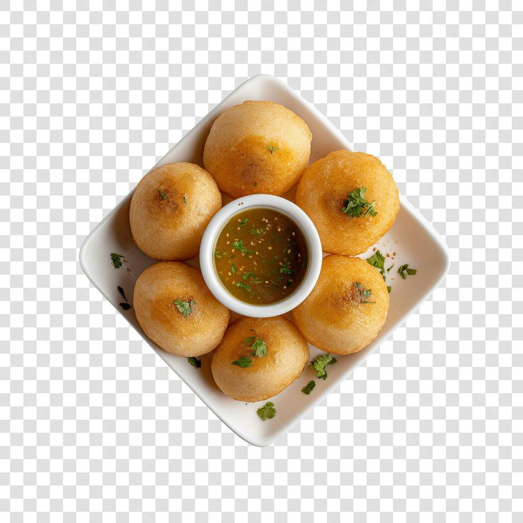 Foto Recortada Bolinhos de Chuva Molho Verde PNG Fundo Transparente