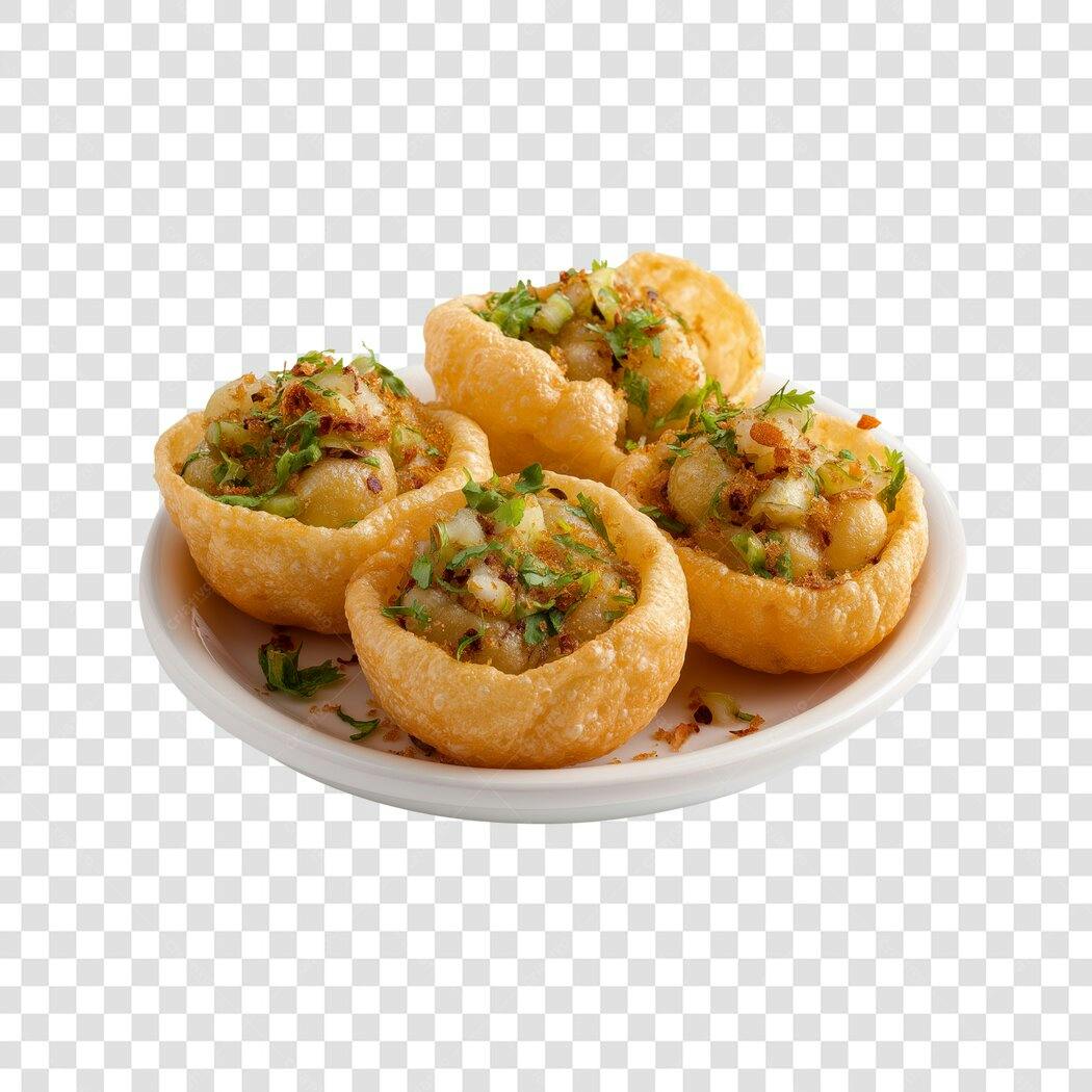 Foto Recortada Comida Indiana Pani Puri PNG Fundo Transparente