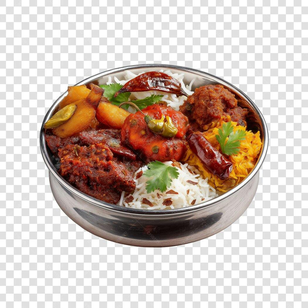 Foto Recortada Comida Indiana Prato Típico PNG Fundo Transparente