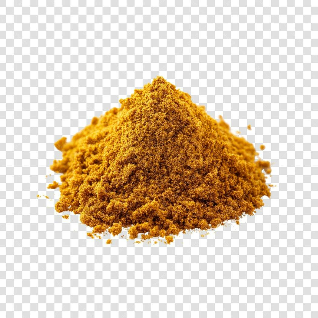 Foto Recortada Cúrcuma em Pó Especiaria PNG Fundo Transparente
