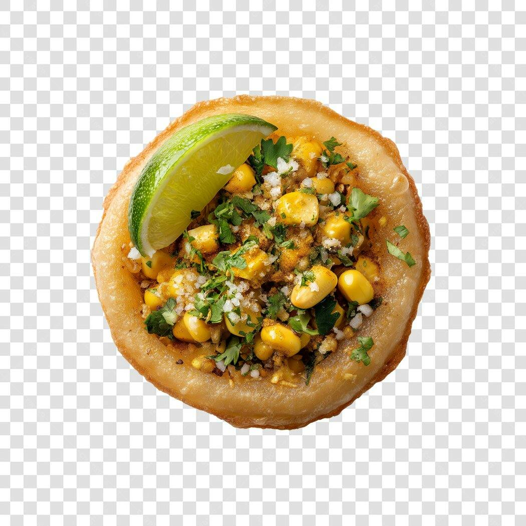 Foto Recortada Tostada Milho Limão Coentro PNG Fundo Transparente
