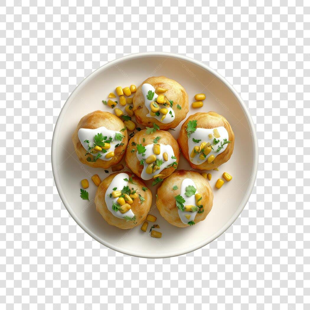 Foto Recortada Bolinhos Salgados Milho Salsinha PNG Fundo Transparente