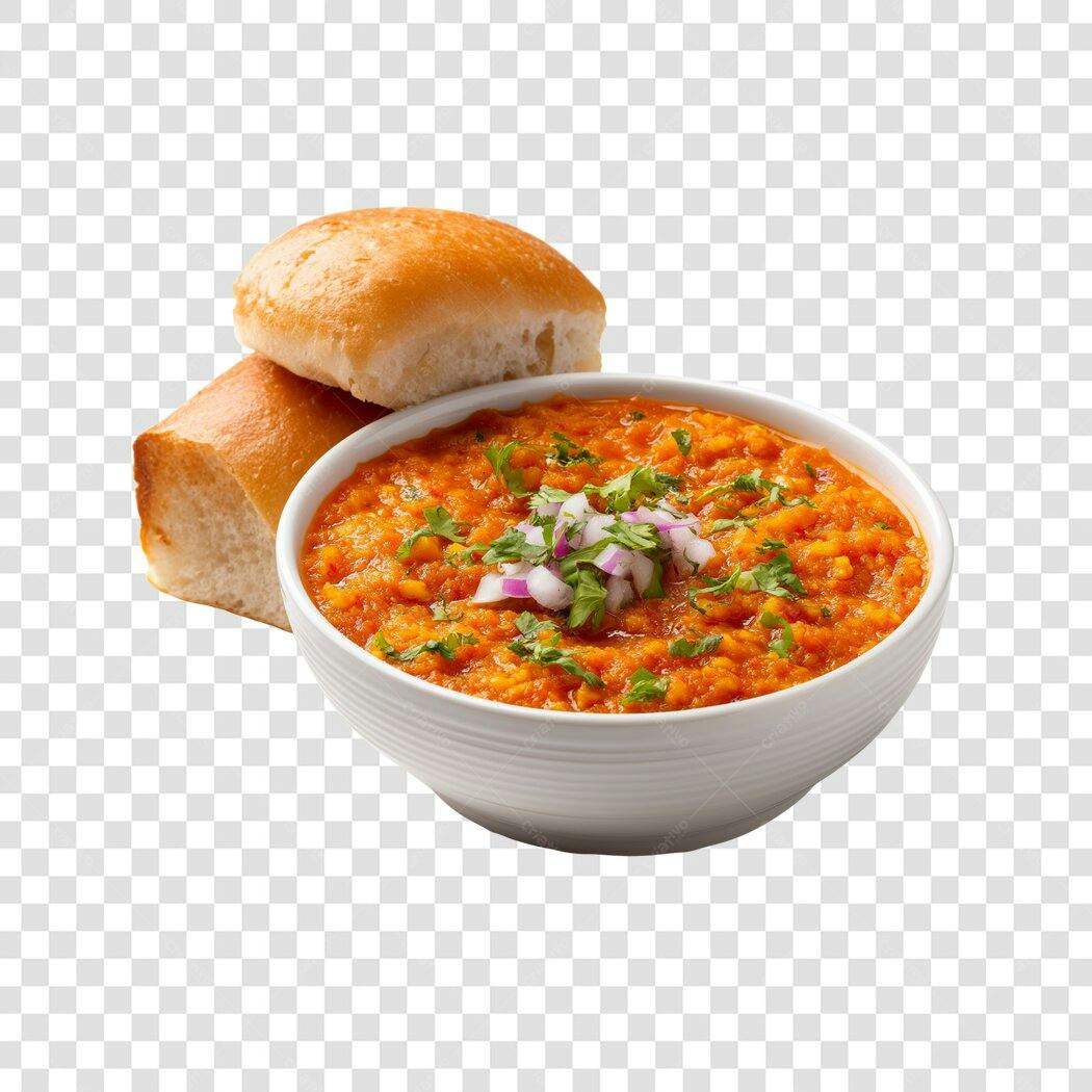 Foto Recortada Pav Bhaji Pão Indiano PNG Fundo Transparente