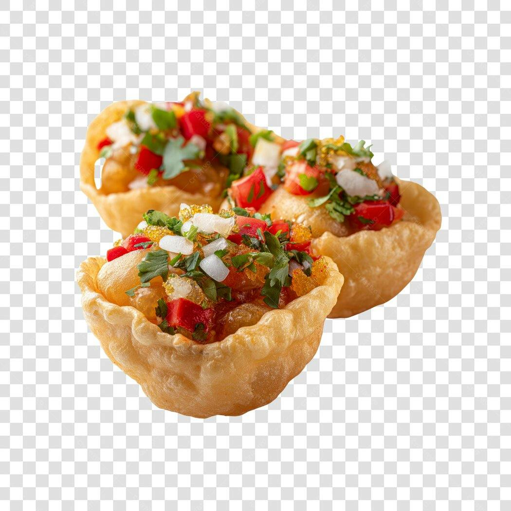 Foto Recortada Salgadinho Cestinha Recheada PNG Fundo Transparente