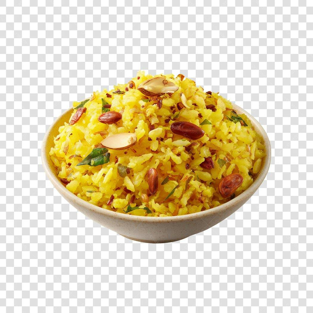 Foto Recortada Arroz Indiano Poha Amarelo PNG Fundo Transparente