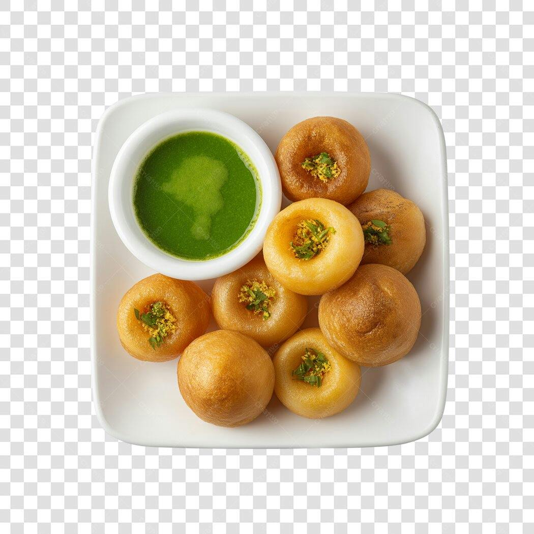 Foto Recortada Bolinho de Chuva com Calda Verde PNG Fundo Transparente