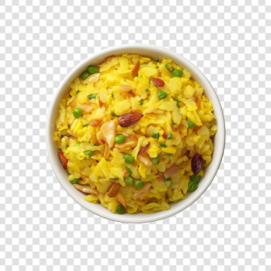 Foto Recortada Poha Indiano Prato Típico PNG Fundo Transparente