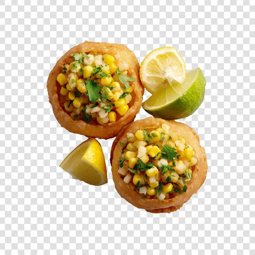 Foto Recortada Milho com Limão Comida Típica PNG Fundo Transparente