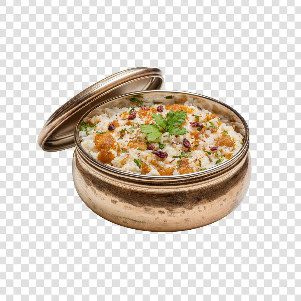 Foto Recortada Arroz Indiano com Frutas Secas PNG Fundo Transparente