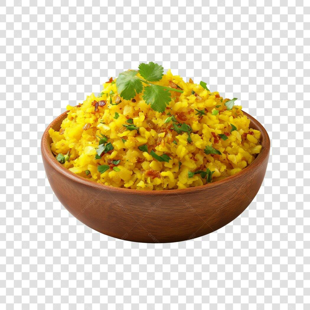Foto Recortada Arroz Amarelo com Coentro PNG Fundo Transparente