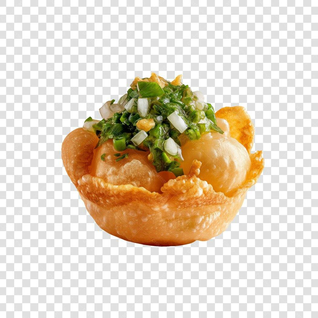 Foto Recortada Mini Salgado Frito Com Vinagrete PNG Fundo Transparente