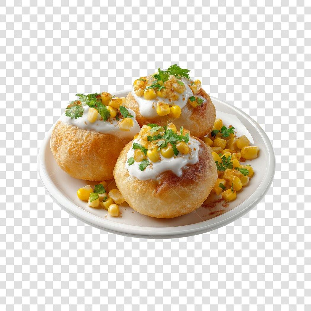 Foto Recortada Pão de Queijo com Milho e Requeijão PNG Fundo Transparente