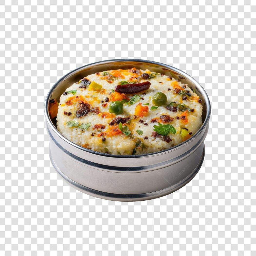 Foto Recortada Comida Indiana Idli Sambar PNG Fundo Transparente