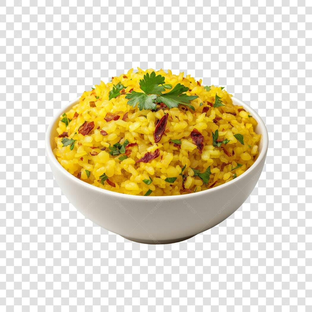 Foto Recortada Arroz Amarelo com Salsinha PNG Fundo Transparente
