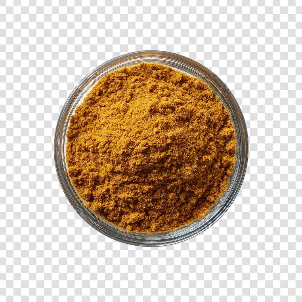 Foto Recortada Tempero Curry Amarelo Tigela PNG Fundo Transparente