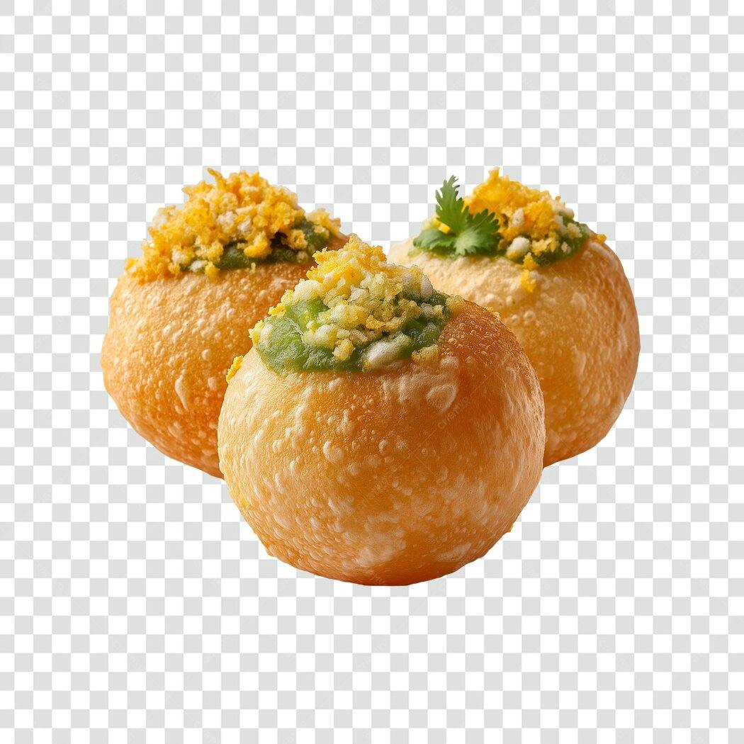 Foto Recortada Pani Puri Comida Indiana PNG Fundo Transparente