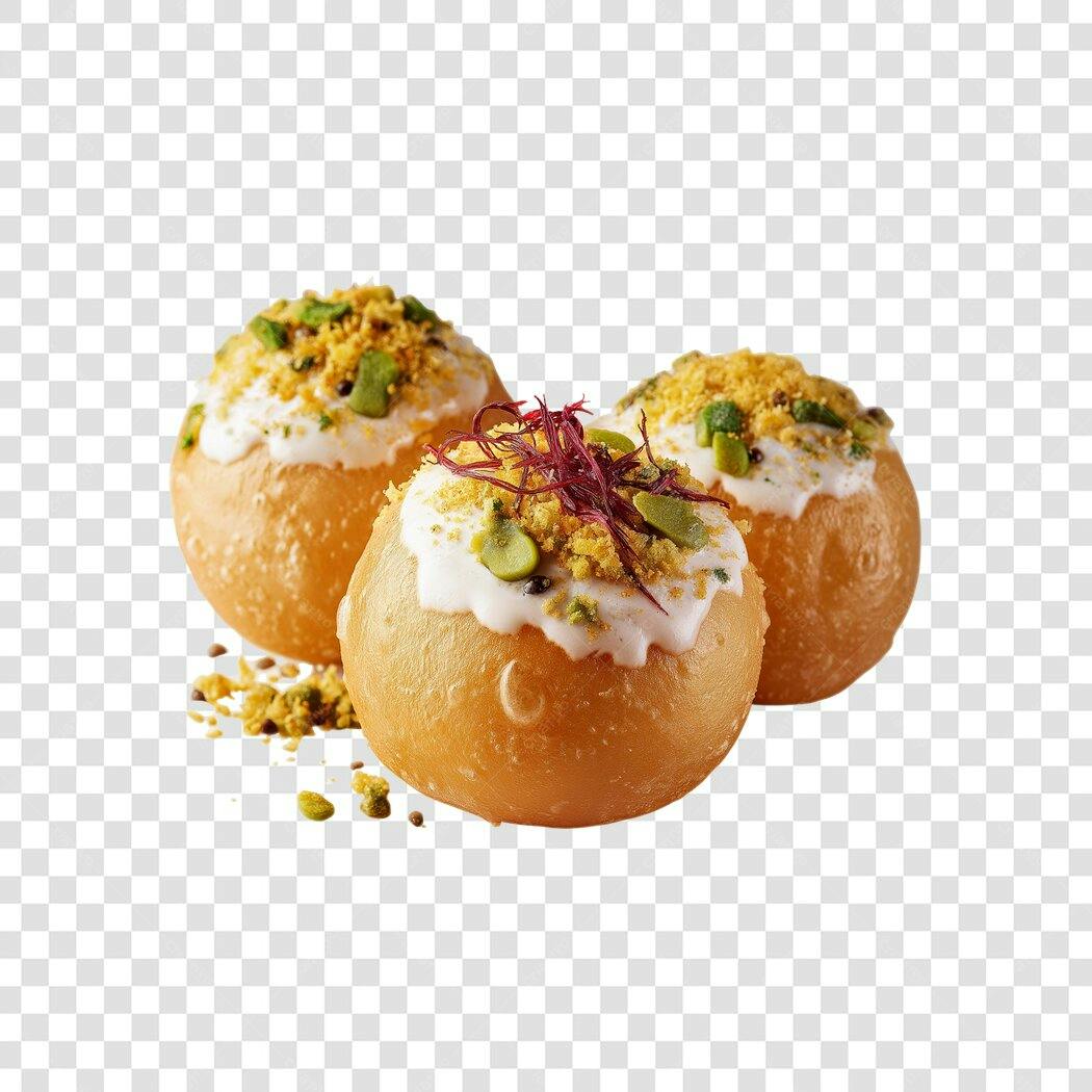 Foto Recortada Doces Indianos Dahi Puri PNG Fundo Transparente