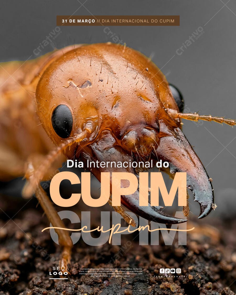 Post Instagram Dia Internacional do Cupim PSD Editável