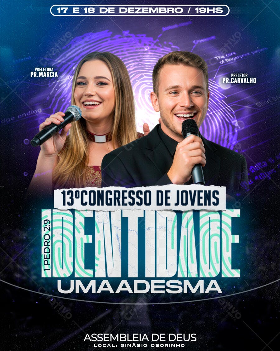 Flyer Congresso de Jovens Identidade Igreja PSD Editável