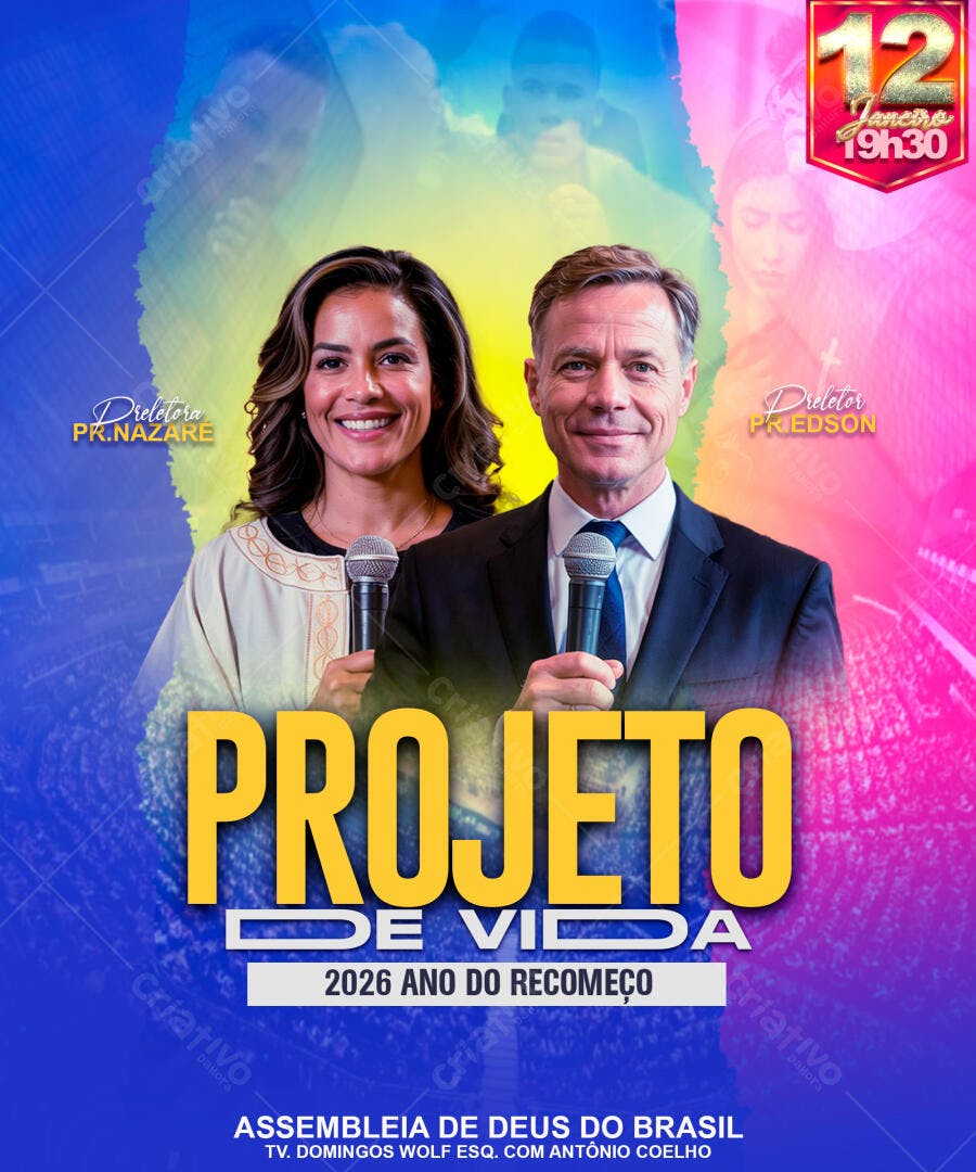 Flyer Projeto de Vida Igreja Evangélica PSD Editável