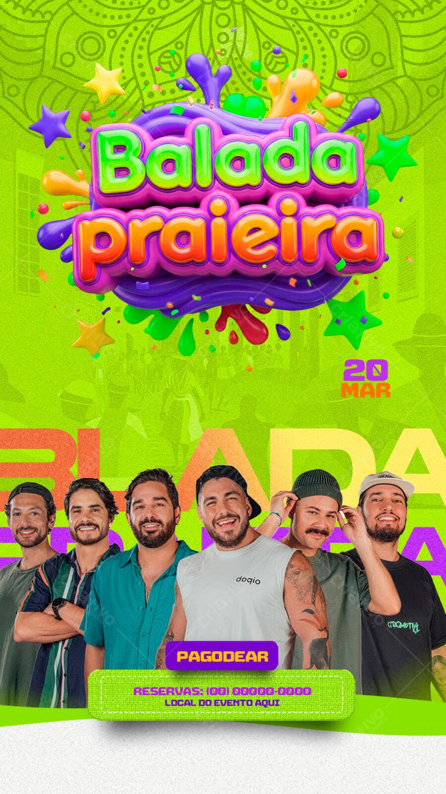 Story Balada Praia Pagode PSD Editável