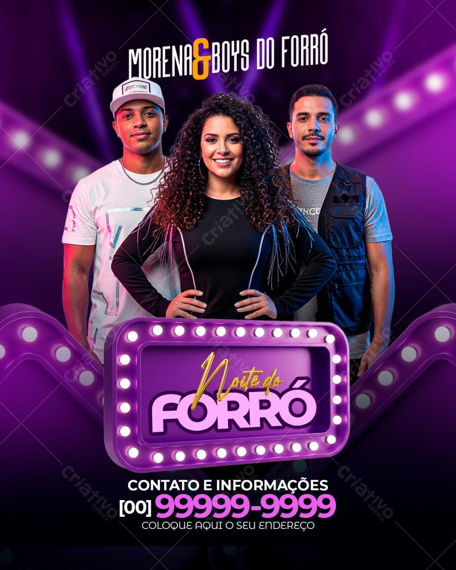 Flyer Noite do Forró Festa Junina PSD Editável