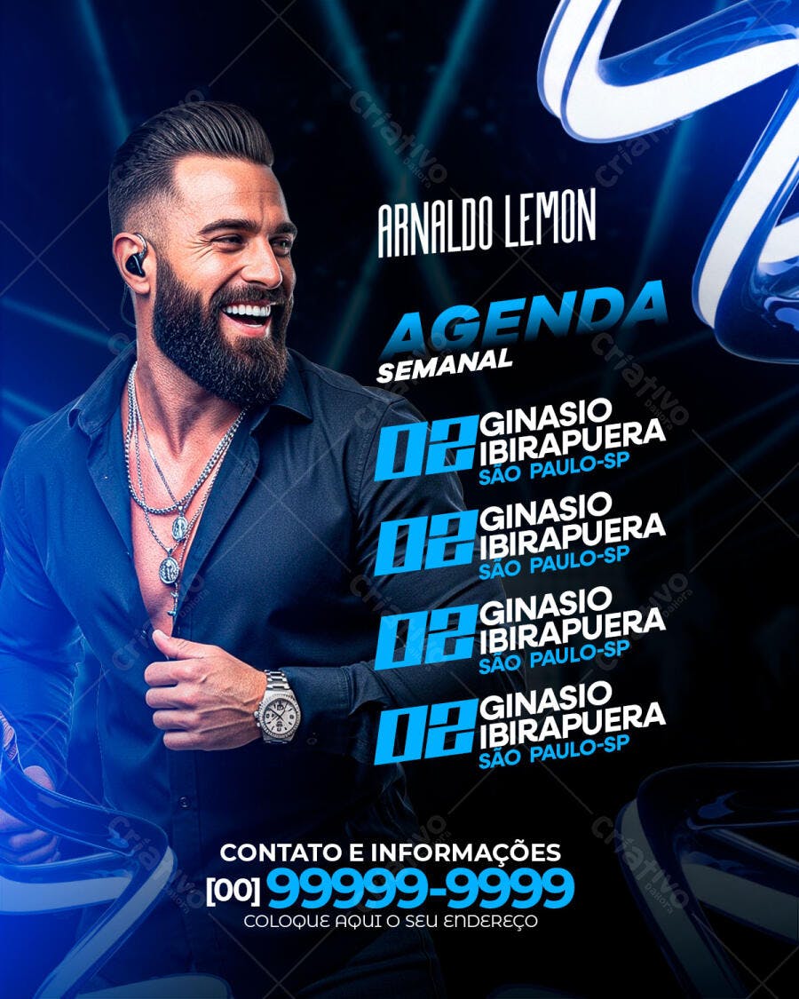 Flyer Agenda Semanal Evento Balada PSD Editável