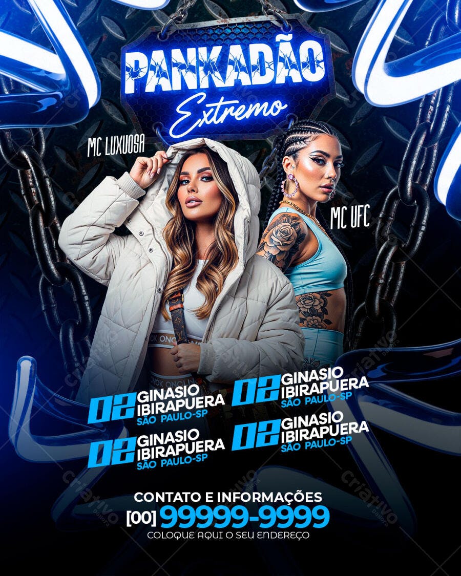 Flyer Pankadão Extremo Evento Balada PSD Editável