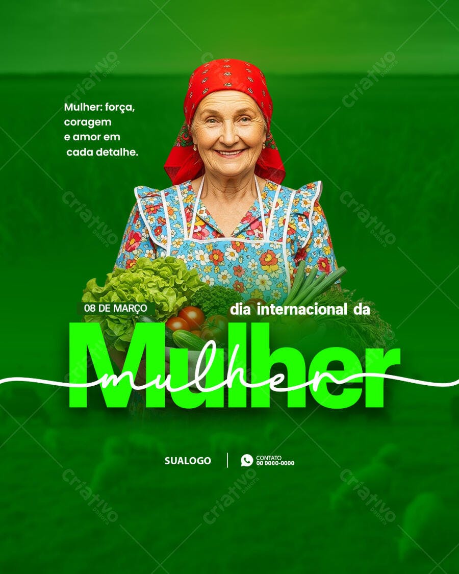 Post Dia Internacional da Mulher 8 de Março PSD Editável