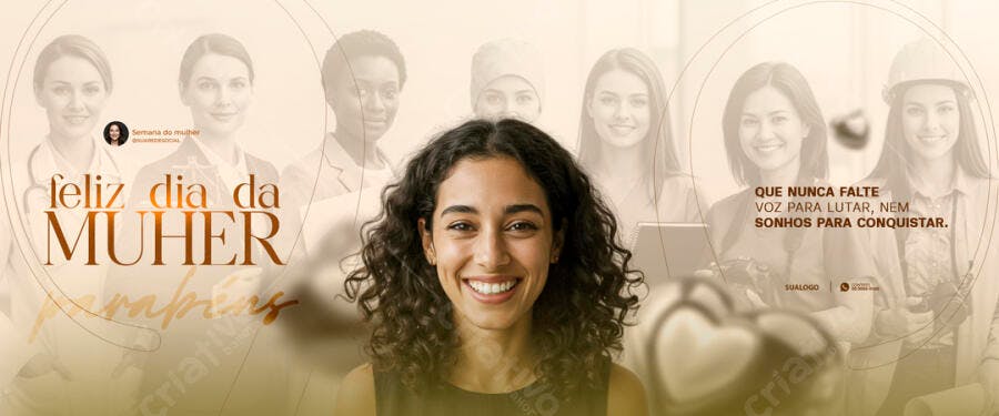 Banner Dia Internacional da Mulher 8 de Março PSD Editável