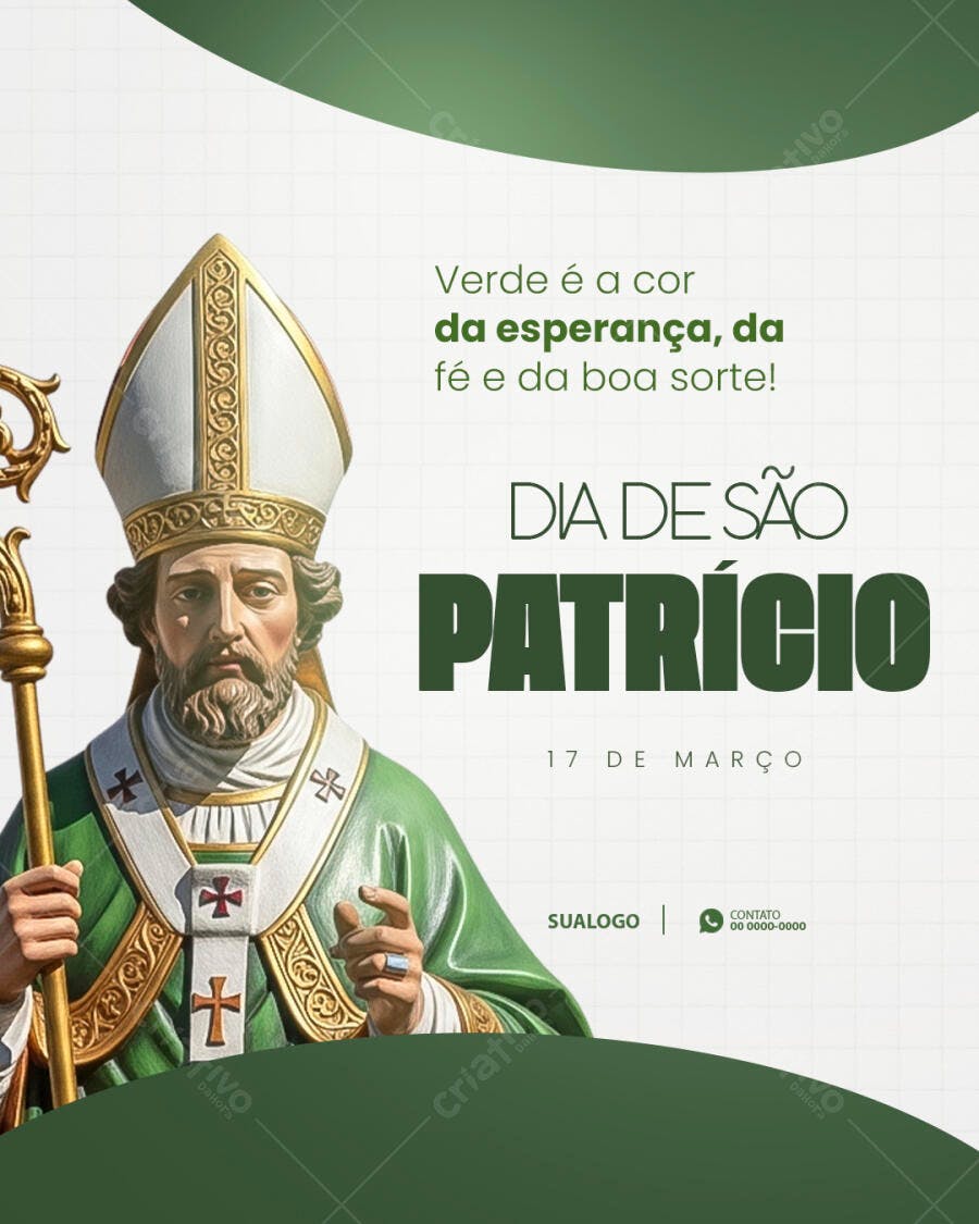 Post Dia de São Patrício 17 de Março PSD Editável