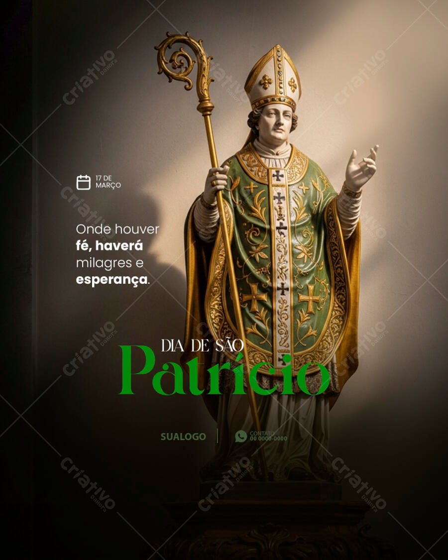 Post Dia de São Patrício 17 de Março PSD Editável