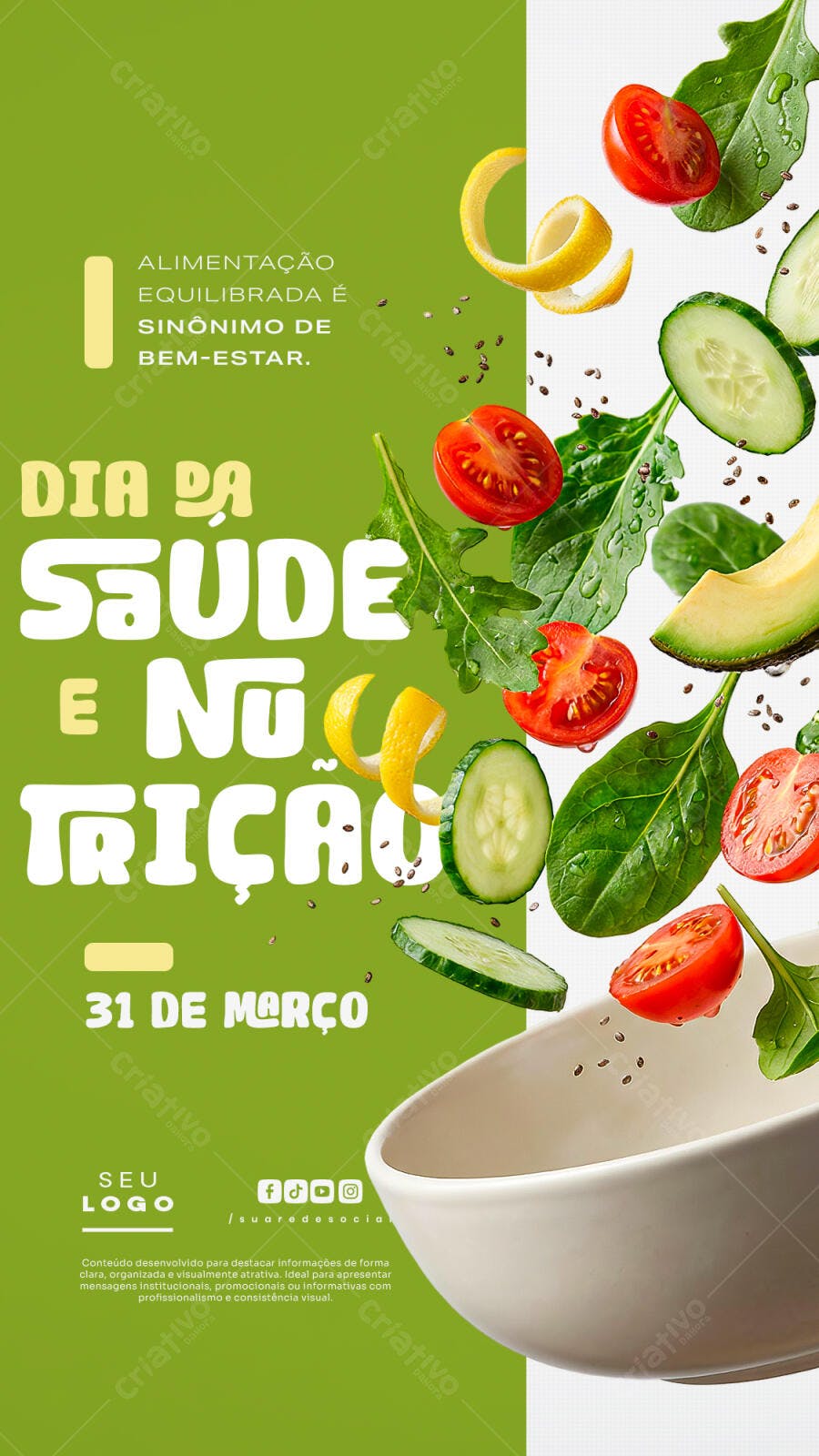 Story Instagram Dia da Saúde e Nutrição PSD Editável